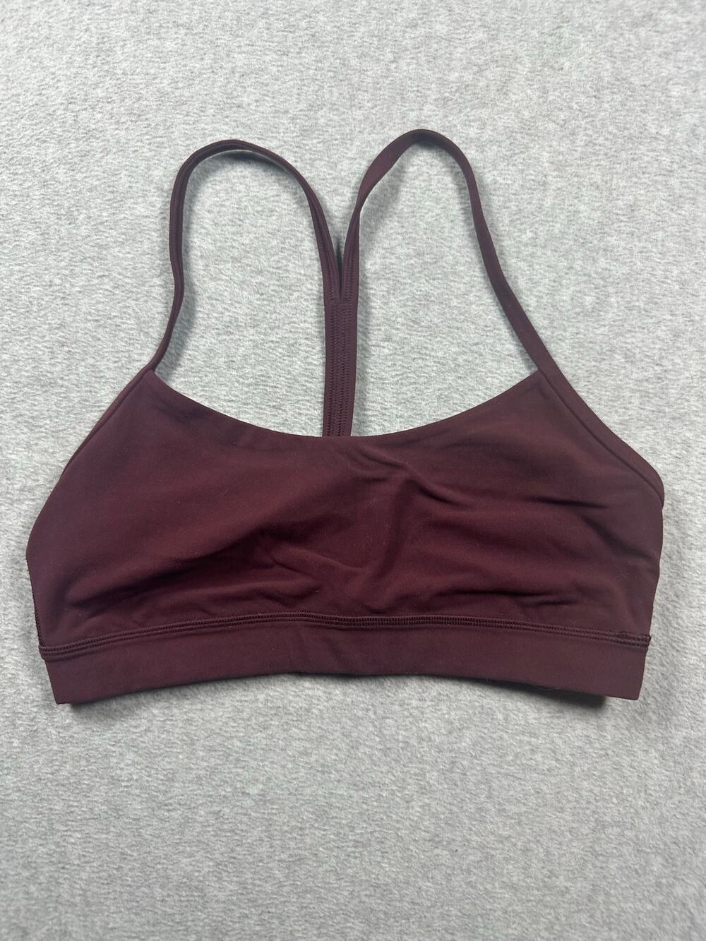 Lululemon Flow Y Nulu Athletics Sports Bra Women's Size 6 Burgundy Racerback